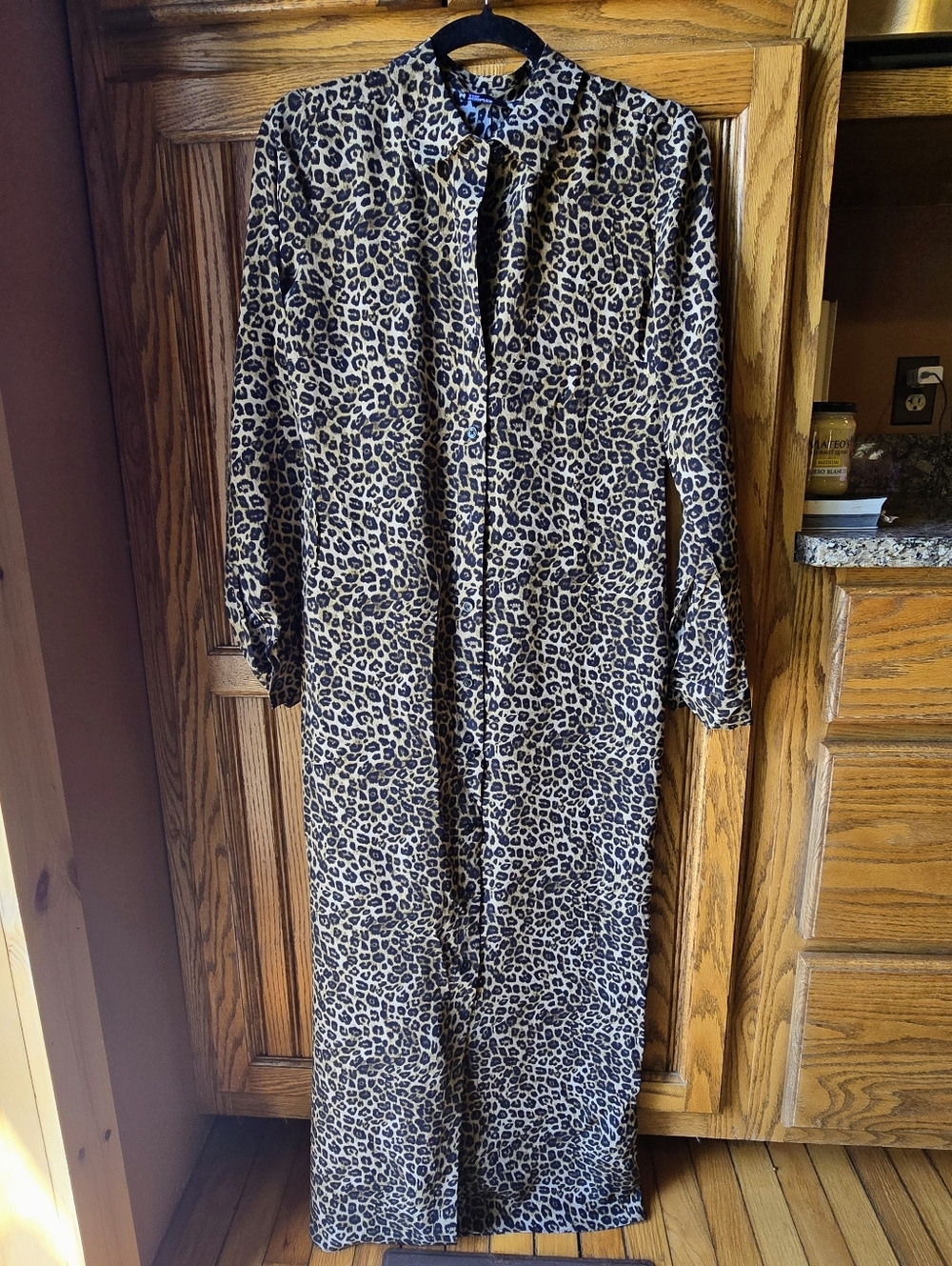 The Kooples Silk Leopard Print Button Front Maxi Dress size Small, New With Tags